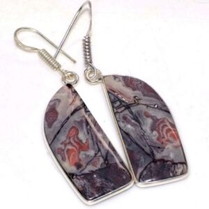 Pink Porcelain Jasper Gemstone 925 Sterling Silver Handmade Drop Dangle Earrings